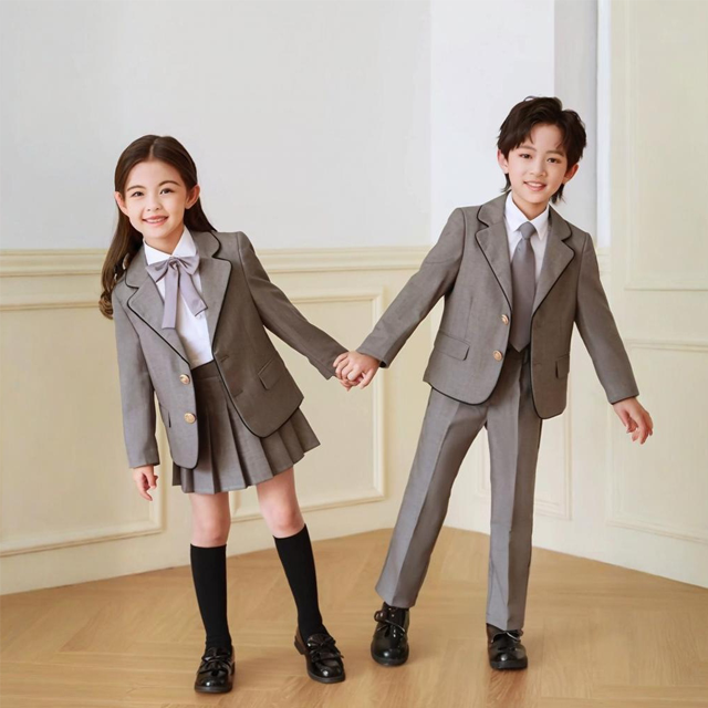 Boys' 2-Piece Formal Tuxedo Suit Set, Includes Jacket & Dress Pants, Satin Trim Detailing & Functional Pockets