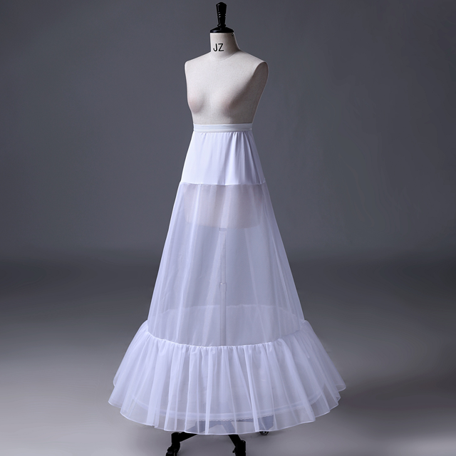 A-Line Wedding Petticoat Skirt Crinoline 1hoop Underskirt Half Slips Floor Length Bridal Petticoats for Women