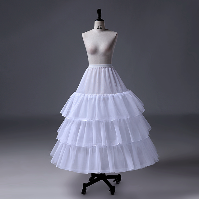 Petticoats for Women 4 Hoop Crinoline Petticoat for Wedding Dress 3 Ruffles Layers Ball Gown Elastic Waistband Underskirt P608