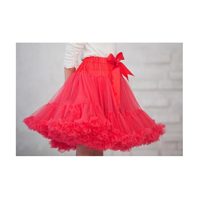 Girl's Elastic Waist Chiffon Petticoat Puffy Tutu Tulle Skirt Princess Ballet Dance Pettiskirts Underskirt
