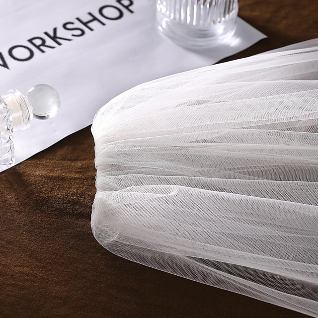 Floral Bride Wedding Veils for Brides Short Flower Lace Veils Singer Layer Veil Waltz Length Bridal Veils Soft Tulle V593