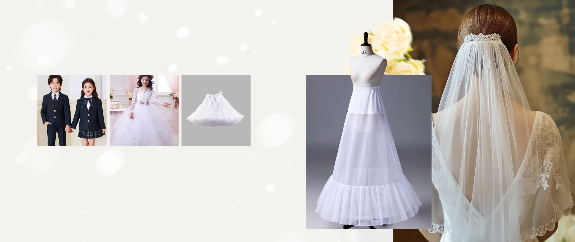 bridal petticoat and veils collection