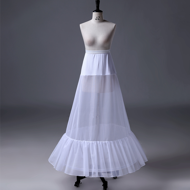 A-Line Wedding Petticoat Skirt Crinoline 1hoop Underskirt Half Slips Floor Length Bridal Petticoats for Women