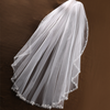 Bridal Veil Accented with Shine Sequins Pearls Crystals Elegant Head Accessories Veil Sewn on Flexible Metal Wire Comb Swarovski Crystal Wedding Veil