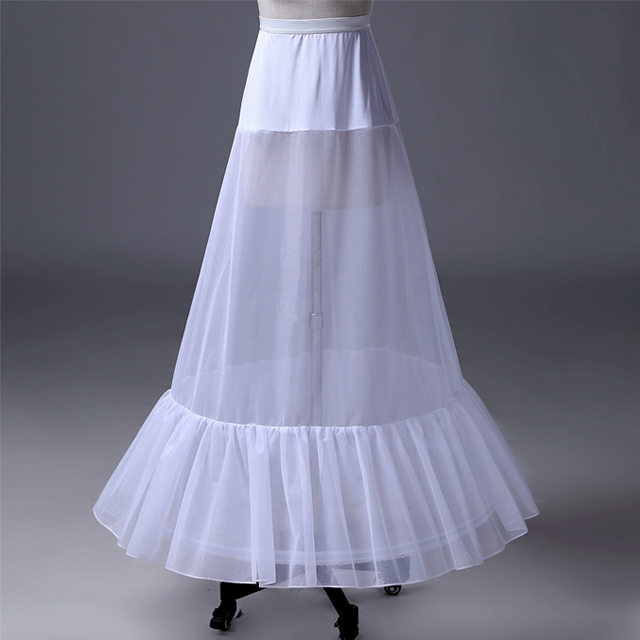 A-Line Wedding Petticoat Skirt Crinoline 1hoop Underskirt Half Slips Floor Length Bridal Petticoats for Women
