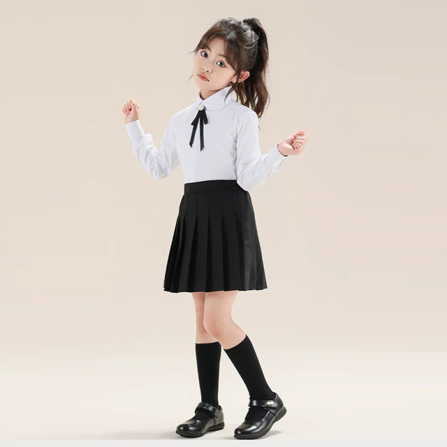 Boys &Girls Formal Tuxedo Shirt with Bow Tie Pleated Or Plain Tuxedo Shirt Dress Shirts Kids for 6-14 Years Old Boys Button Down Shirt