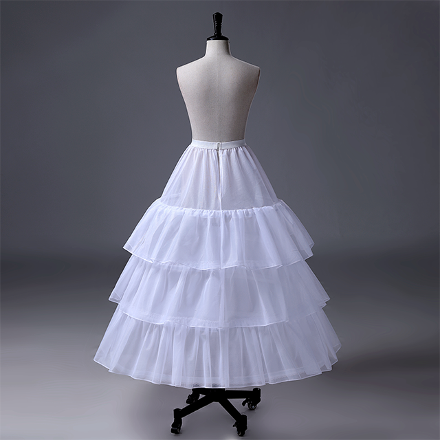 Petticoats for Women 4 Hoop Crinoline Petticoat for Wedding Dress 3 Ruffles Layers Ball Gown Elastic Waistband Underskirt P608
