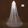 French lace embellished with Beads，Rhinestones，Crystals，Pearls & Sequins Single Layer Bridal Wedding Fingertip Veil named V3089
