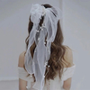 Bridal Hair Bow Veil White Bow Clip Bachelorette Party Decorations Pearl Accessories